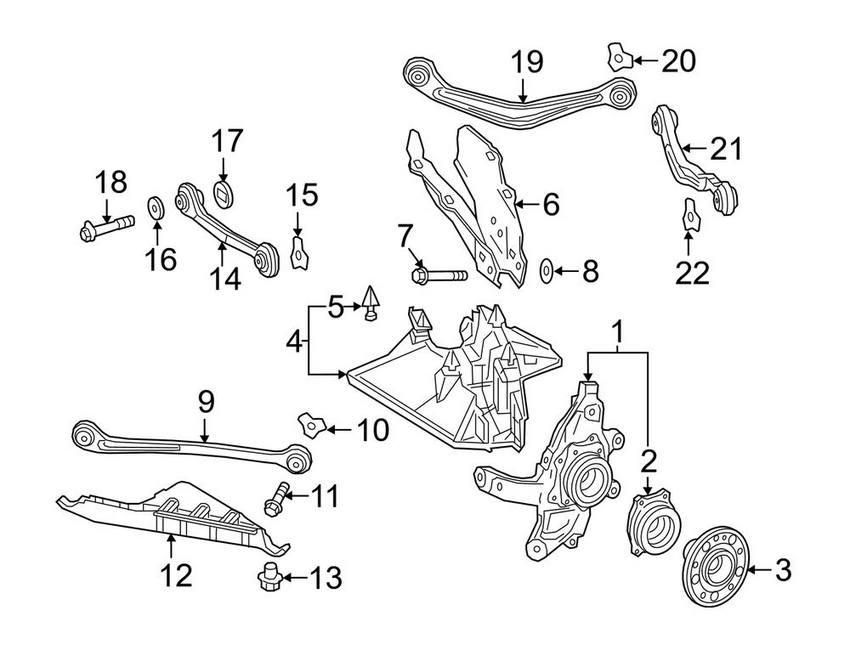 Mercedes Suspension Knuckle - Rear Driver Left 2223500941